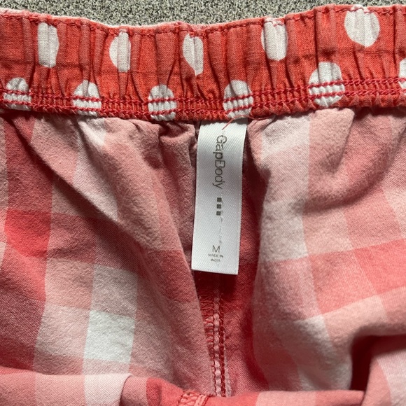Gap Body Orange & White Check Pj Shorts Size Medium - Picture 3 of 10